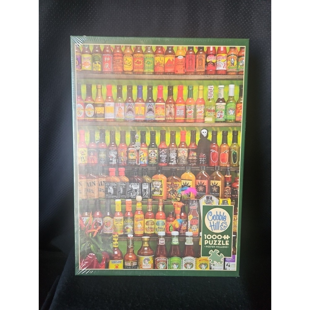 Cobble Hill 1000 Piece Puzzle‎ HOT SAUCE Food Collage Jigsaw Factory Sealed